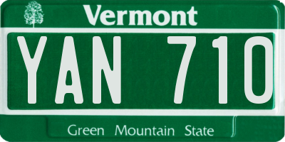 VT license plate YAN710