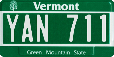 VT license plate YAN711