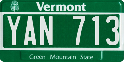 VT license plate YAN713