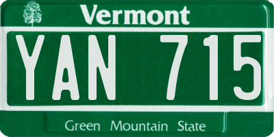 VT license plate YAN715