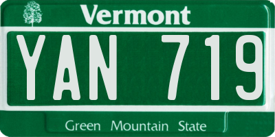 VT license plate YAN719