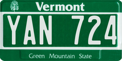 VT license plate YAN724
