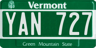 VT license plate YAN727