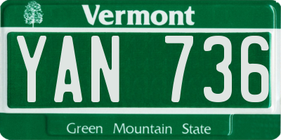 VT license plate YAN736