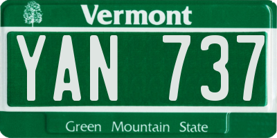 VT license plate YAN737