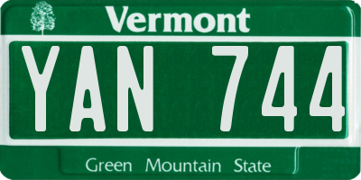 VT license plate YAN744