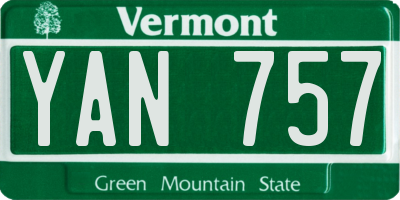VT license plate YAN757