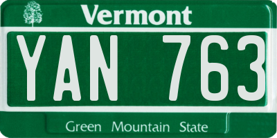 VT license plate YAN763