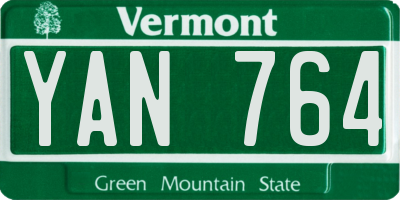 VT license plate YAN764