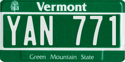 VT license plate YAN771