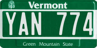 VT license plate YAN774