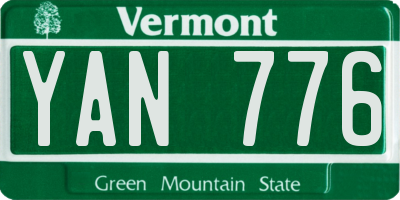 VT license plate YAN776