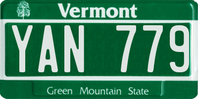 VT license plate YAN779