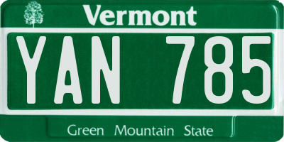 VT license plate YAN785