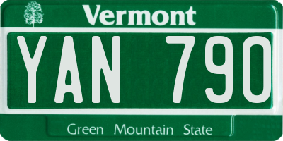 VT license plate YAN790
