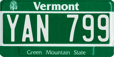 VT license plate YAN799