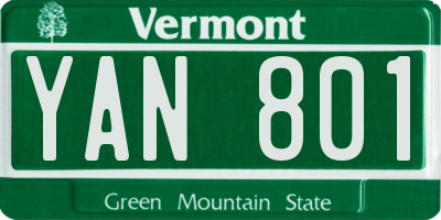 VT license plate YAN801
