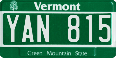 VT license plate YAN815