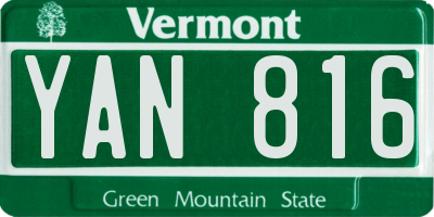 VT license plate YAN816