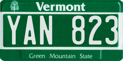 VT license plate YAN823
