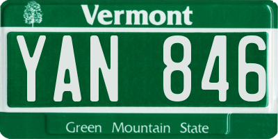 VT license plate YAN846