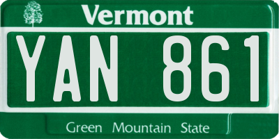 VT license plate YAN861
