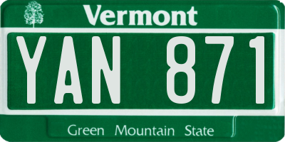 VT license plate YAN871