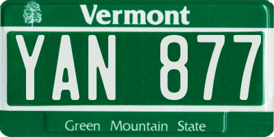 VT license plate YAN877