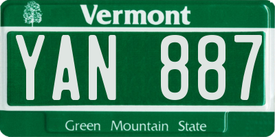 VT license plate YAN887