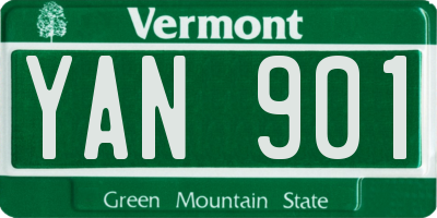 VT license plate YAN901