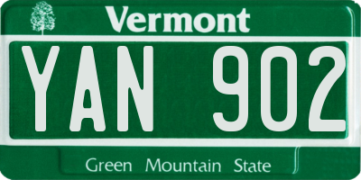 VT license plate YAN902