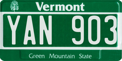 VT license plate YAN903