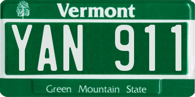 VT license plate YAN911