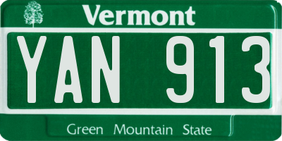 VT license plate YAN913