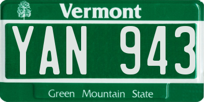VT license plate YAN943