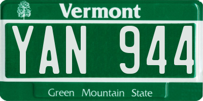 VT license plate YAN944