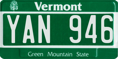 VT license plate YAN946