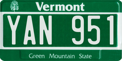 VT license plate YAN951