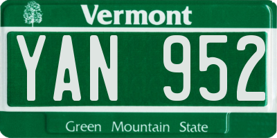 VT license plate YAN952