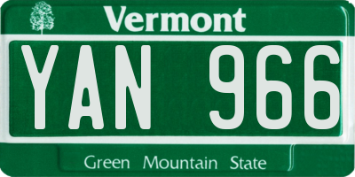 VT license plate YAN966