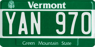 VT license plate YAN970
