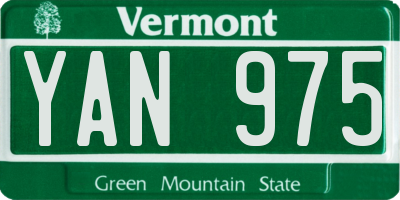 VT license plate YAN975