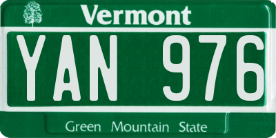 VT license plate YAN976