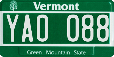 VT license plate YAO088