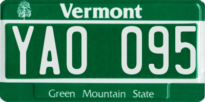 VT license plate YAO095