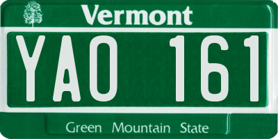 VT license plate YAO161