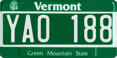 VT license plate YAO188