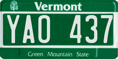 VT license plate YAO437