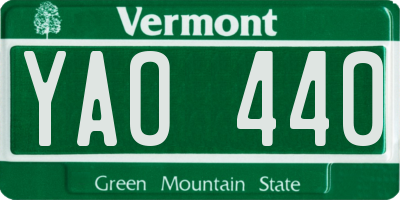 VT license plate YAO440