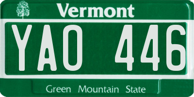 VT license plate YAO446